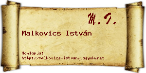 Malkovics István névjegykártya
