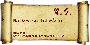 Malkovics István névjegykártya