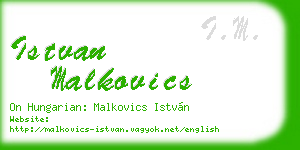 istvan malkovics business card