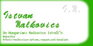 istvan malkovics business card
